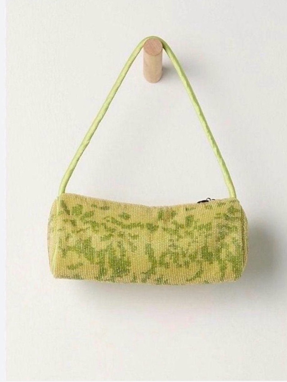 Free People Yellow-Green Patterned Tubular Shoulder Bag